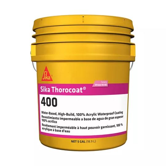 Sika Thorocoat 400 Water-Based 100% Acrylic Waterproof Coating - Coarse Medium Tint Base - 5 Gallon Pail