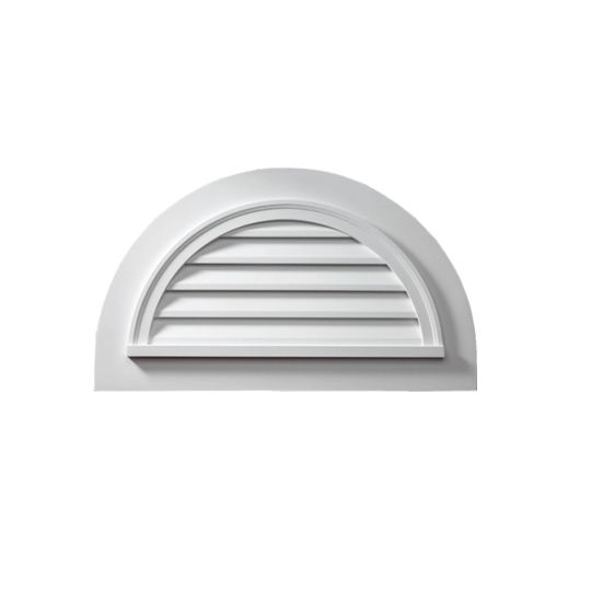 Fypon Molded Millwork 6" x 18" x 36" Half Round Flat Louver