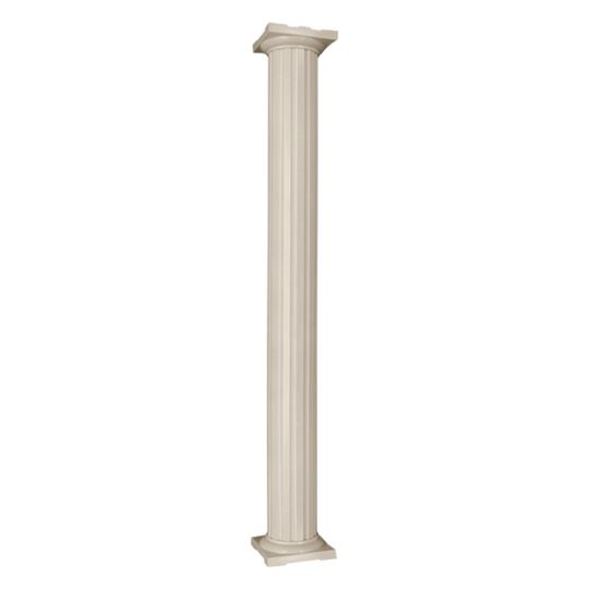 Superior Aluminum 6" x 8' Fluted Round Column with Standard Cap & Base — SUP6RFC8SC