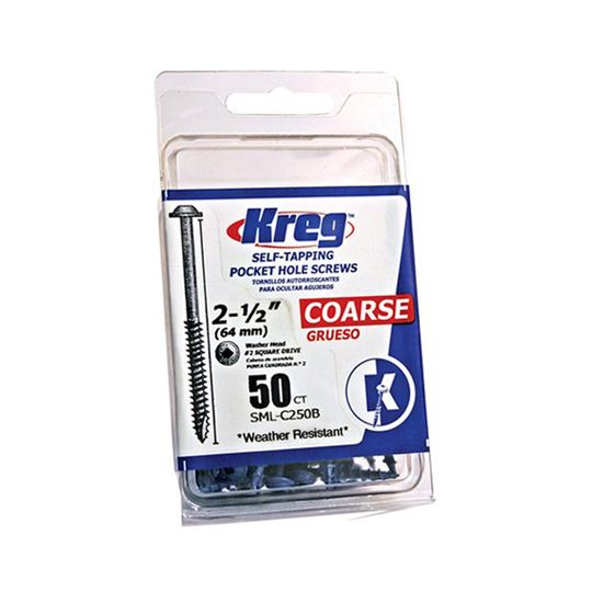 Kreg Tools #8 x 2-1/2" Blue-Kote Washer Head Screws - Pack of 50