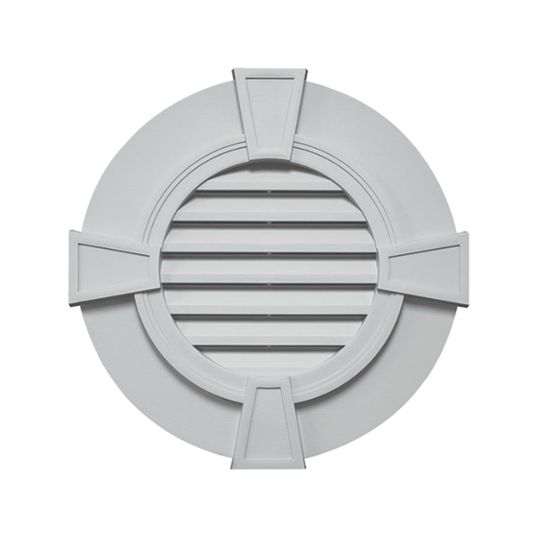 Mid-America Designer Series Round Gable Vent with Keystones — MABGVRDKE30030