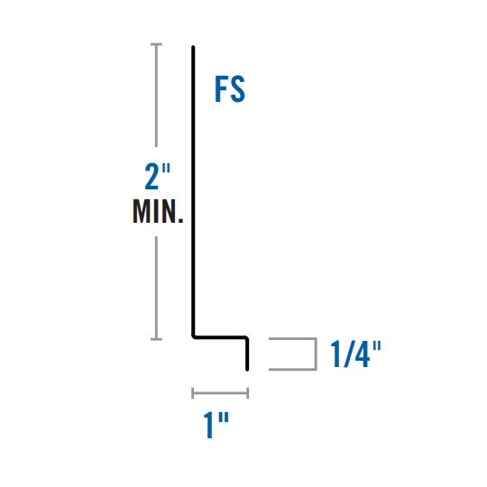 TRI-BUILT Aluminum Back Leg Base Z Flashing — Flashings — TRIZF12BLALWH