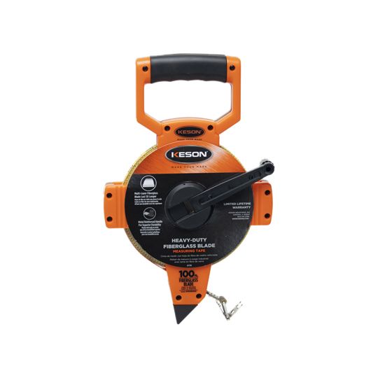 The Brush Man 100' Keson Otr Series Open Type Reel Fiberglass Tape Measure — TBMTMO100