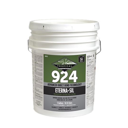 Tropical Roofing Products 924 Eterna-sil Premium 100% Silicone Roof Coating - 5 Gallon Pail — Adhesives, Caulks & Sealants — TRO924WHITE