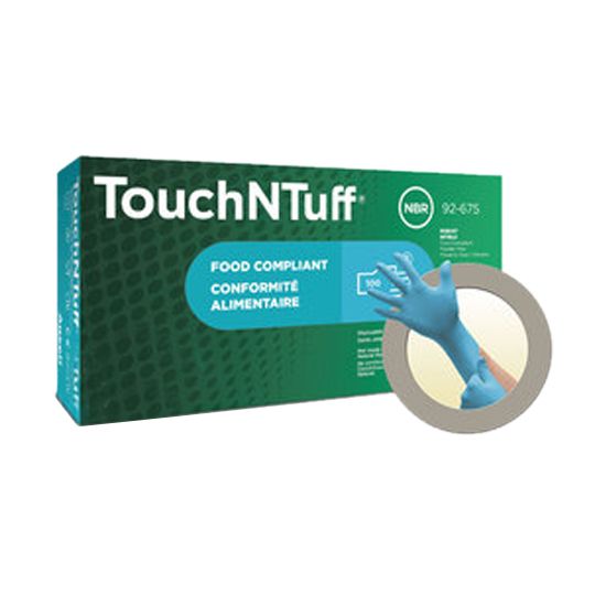 Airgas TouchNTuff Large Blue Nitrile Powder-Free Disposable Gloves