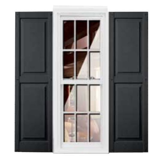 Girardin Moulding Raised Panel Style Shutters — GIRRP10X39BK