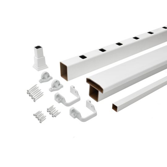 Trex Select Horizontal T-Rail Kit with Square Composites Balusters — TRXSTRHRKSQ836WH