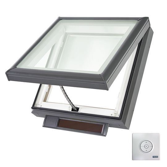 Velux Solar Powered "Fresh Air" Curb-Mounted Skylight with Aluminum Cladding & Laminated Low-E3 Glass — VELVCS30302004