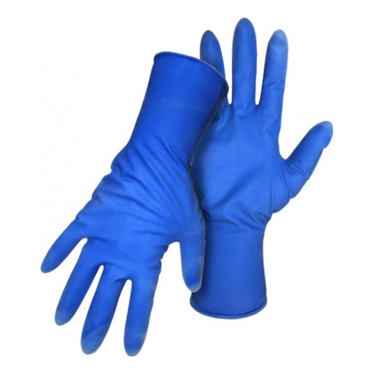 Boss Manufacturing Mighty Blue Extra Large Disposable 15-mil No Powder Latex Gloves - Box of 50