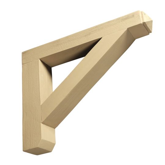 Fypon Molded Millwork 24" P x 18" H x 4" W Flat Wood-Grained Bracket