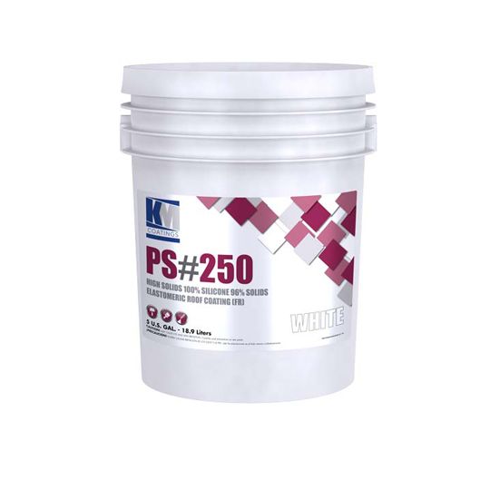 KM Coatings Ps #250 High Solids Silicone Elastomeric Roof Coating - 5 Gallon Pail