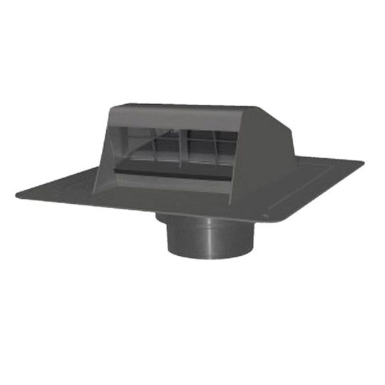 Duraflo Roof Dryer Vent with Flapper & Attached Collar — DUF6013RFDVBL