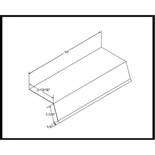 Mastic 2" x 2-7/8" x 10' Heavy Gutter Apron — ACOGA2029H59