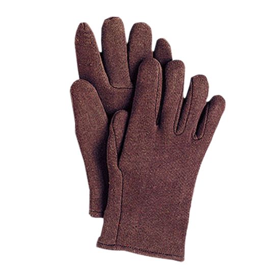 Hygrade 14 Oz. Cotton Jersey Gloves with Red Fleece Lining - No Cuff