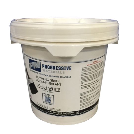 Progressive Materials Fg 400 Series Flashing Grade Silicone Sealant - 2 Gallon Bucket — PMSFR401SFG2WH