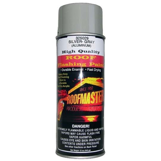 Roofmaster Roof Flashing Paint - 12 Oz. Spray Can — ROFFSPSILG