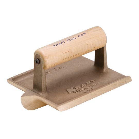 Kraft Tool 4-1/2" x 6" Large Bit Bronze Groover with Wood Handle - 1/4" Radius and 1/2" D