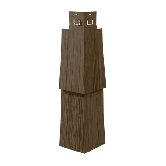 CertainTeed Siding Double 9" Staggered Rough-Split Mitered Cornerpost - Cedar Shake Finish — CERMCD9RSSBR