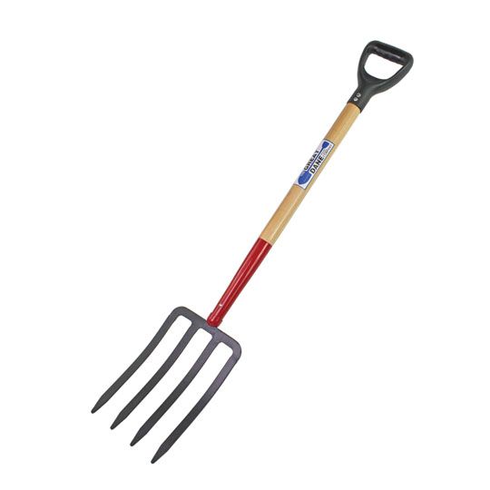 The Brush Man Forged Steel Spading Fork with 29" D-Grip Wooden Handle