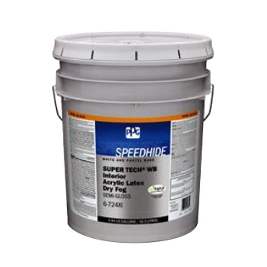 PPG Industries (6-724XI) Speedhide Super Tech Wb Interior 100% Acrylic Dry-Fog Latex with White & Pastel Base - 5 Gallon Pail