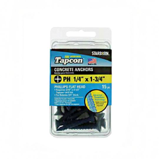 Starborn Industries 1/4 x 1-3/4" Tapcon Hex-Head Anchor - Carton of 15