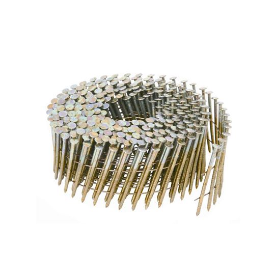Hitachi 2-1/4" x .092 Ring Shank Electro-Galvanized 16° Round Head Wire Coil Siding Nails - Carton of 3,600