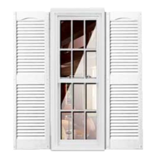 Girardin Moulding Cathedral Top Louver Shutters — GIRCTLV14X49WH