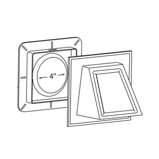 Mastic 4" Hooded Exhaust Vent System — ACODRYERHOODT8