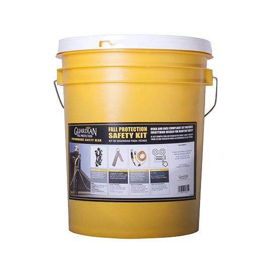 Guardian Fall Protection Bucket of Safe-Tie: Xl-xxl Velocity Harness - Temper Anchor & 50' Vertical Lifeline Assembly