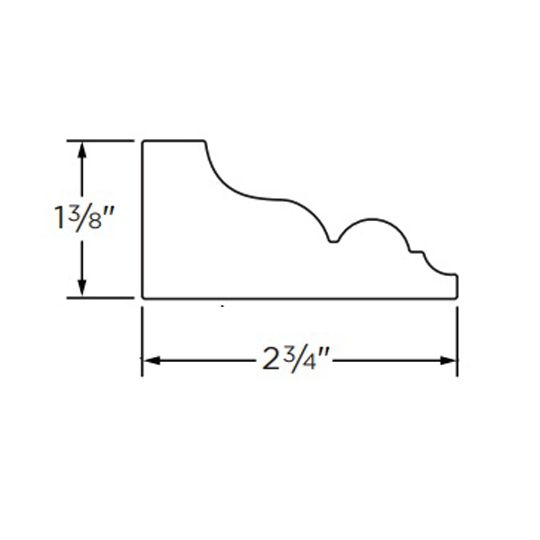 Ply Gem 1-3/8" x 2-3/4" x 16' Imperial Rake Crown Moulding