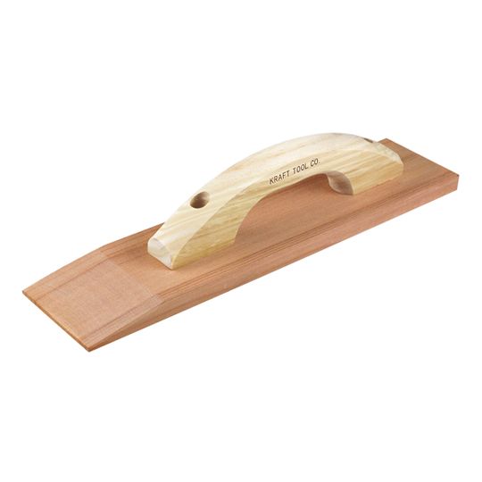 Kraft Tool 15" x 3-1/2" Beveled Redwood Hand Float with Wood Handle