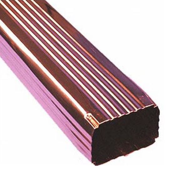 Berger Building Products 16 Oz. 2" x 3" x 10' Square Corrugated Copper Downspout