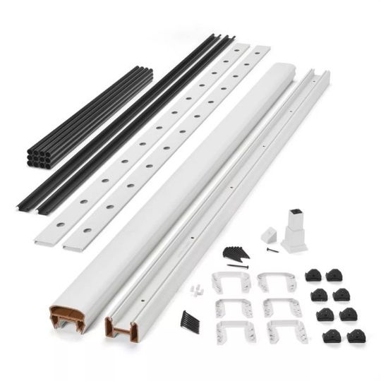 Trex 8' x 36" Transcend Stair Rail & Baluster Kit with Round Aluminum Balusters — TRXTSRKRB91536WH