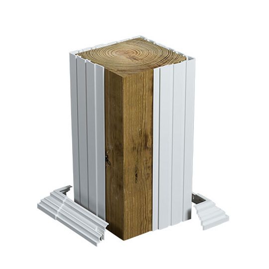 L.B. Plastics 6" x 8-1/2' Fluted Square Column Clad - Bag of 4