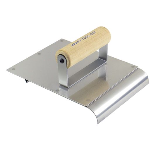 Kraft Tool 6" x 8" Stainless Steel Hand Edger/Groover with Wood Handle - 3/4" Radius and 1/4" Bit
