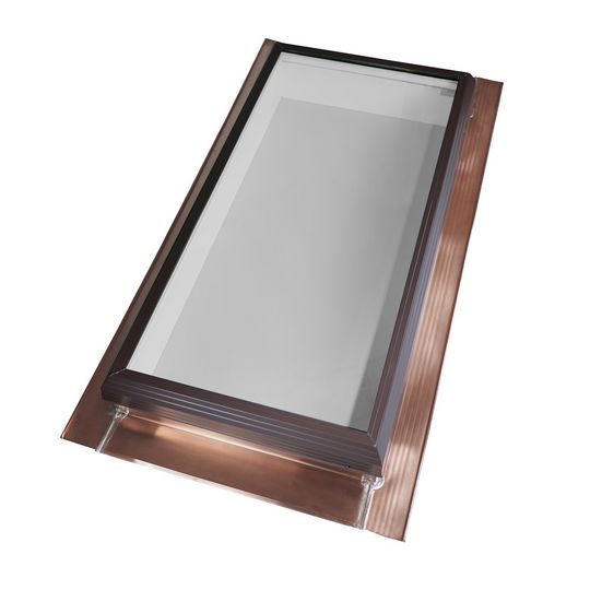 Velux Thermo-Lit Fixed Pan-Flashed Skylight with Copper Cladding & Tempered Low-E2 Glass — VELQFT3045T