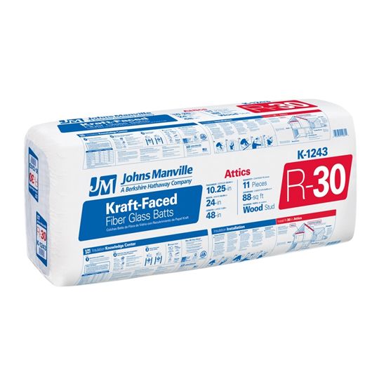 Johns Manville Kraft-Faced Fiberglass Batt Insulation — K1293