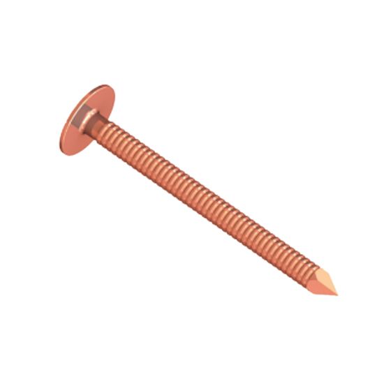 Clendenin Bros 2-1/2" (8d) Copper Ring Shank Roofing/Slating Nails - 5 Lb. Box