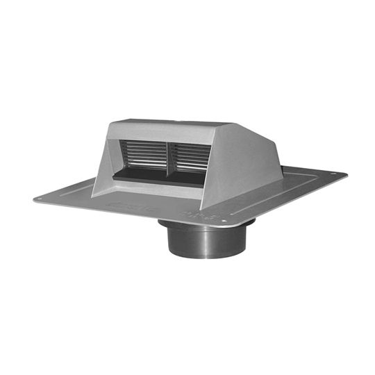 Duraflo Bathroom Exhaust Vent with Flapper & Attached Collar — Ventilation and Drainage — DUF6011GR