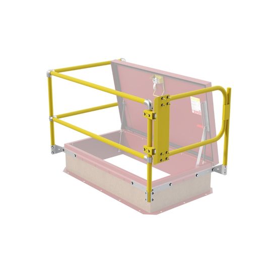 TRI-BUILT Aluminum Roof Hatch Safety Railing with Side Gate — Roof Hatches — TRITBSRCAY3054SG