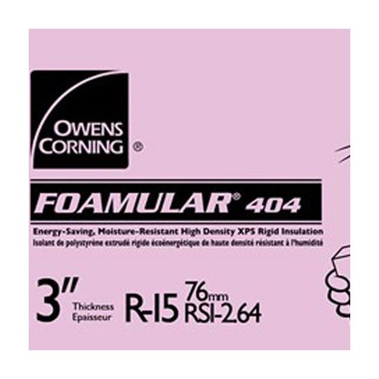 Owens Corning 2" x 2' x 8' Foamular 404 Ribbed Extruded Polystyrene (XPS) Rigid Foam Insulation