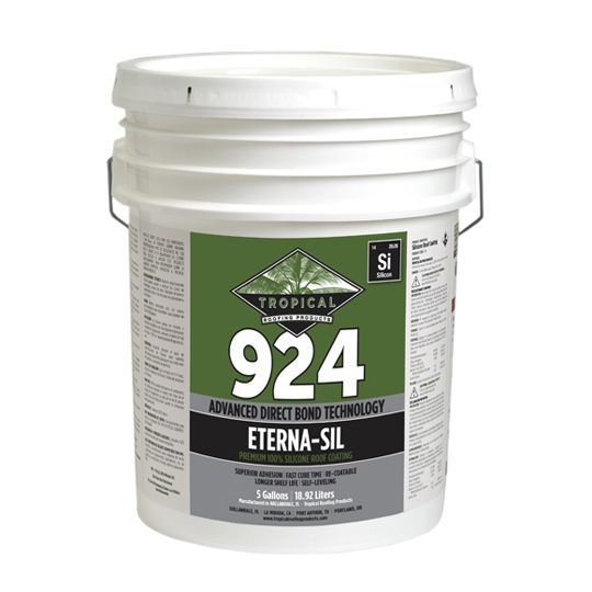 Tropical Roofing Products 924 Eterna-sil Premium 100% Silicone Roof Coating - Sutter Roofing - 5 Gallon Pail