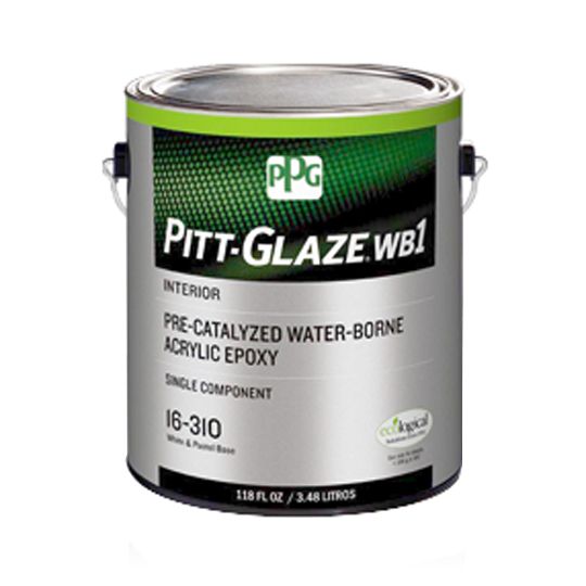 PPG Industries (16-310) Pitt-Glaze WB1 Interior Eggshell Pre-Catalyzed Water-Borne Acrylic Epoxy with White & Pastel Base - 1 Gallon Can