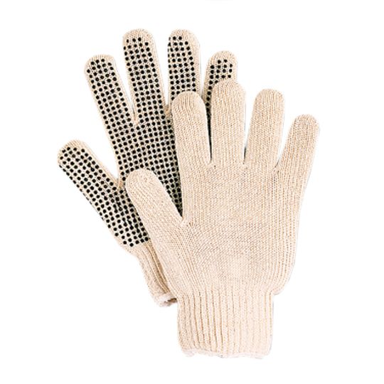 Hygrade Men's Knit Cotton Gloves with Gripping Dots