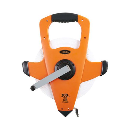 Keson 300' Nrs Series Tape Measure - Nylon-Reinforced Steel Blade, 3X High-Speed Rewind
