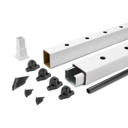 Trex Select Horizontal Rail Kit with Round Aluminum Balusters — TRXSHRKRB836WH