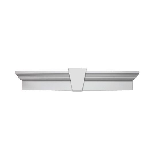 Fypon Molded Millwork 6" x 37" Window Crosshead with Keystone