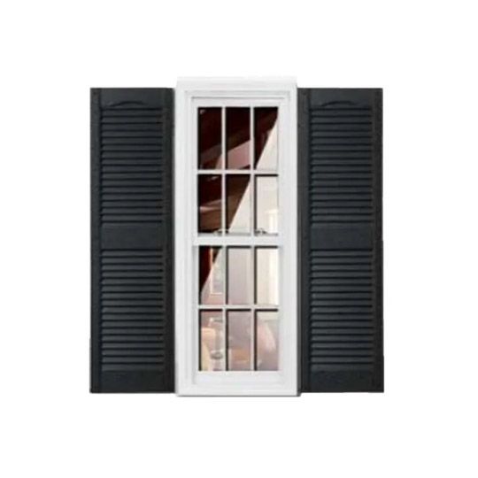 Girardin Moulding Cathedral Top Louver Shutters — GIRCTLV14X45BK