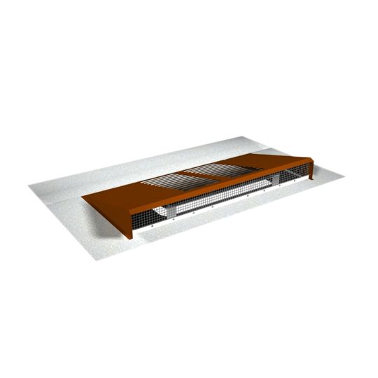 Able Sheet Metal 2-1/2" x 22" Low Profile Mill Finish Glider Vent with 1/4" Mesh & Shingle Base