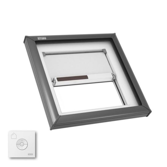 Velux Fixed Curb Mount Skylight with Solar Room Darkening Shade — VELFCM22220504